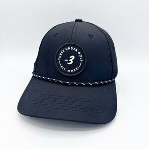 Three Under -3 Golf Snapback Hat Cap Patch Logo Bill Cord Lightweight Vent Panel